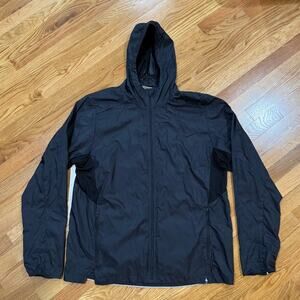 Smartwool Windbreaker Mens XL Black Hooded Lightweight Full Zip Jacket Gorpcore